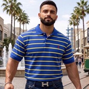Polo by Ralph Lauren Royal Blue Polo with Yellow Stripes
